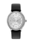 Kenneth Cole Genuine Diamond Stainless Steel & Leather Watch
