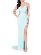 Glamour By Terani Couture Floral Applique Floor-length Gown
