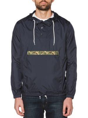 Original Penguin Camo-trim Pullover Rain Jacket