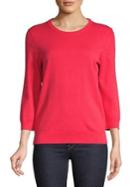 Lord & Taylor Petite Three Quarter Sleeve Knit Sweater