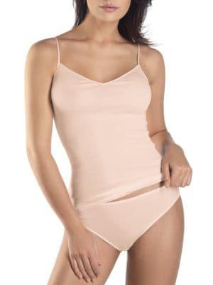 Hanro Cotton Seamless V-neck Spaghetti Camisole