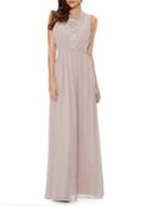Quiz Embellished Pleated Chiffon Maxi Gown