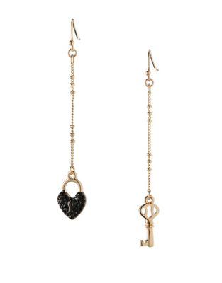 Bcbgeneration Keys To My Heart Crystal Mismatched Pair Earrings