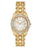 Citizen Goldtone Stainless Steel And Crystal Watch