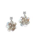 Badgley Mischka Floral Shell Drop Earrings