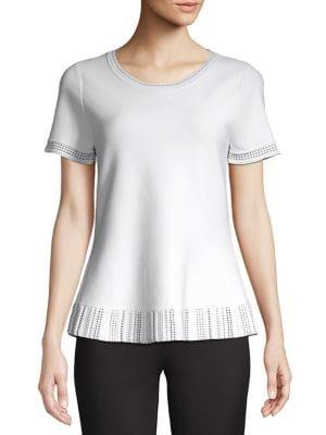 Donna Karan Short Sleeve Trapeze Sweater