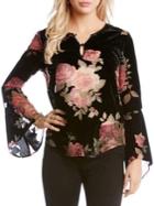 Karen Kane Floral Velvet Burnout Top