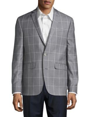 Lord Taylor Windowpane 2-button Blazer