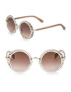 Jimmy Choo 50mm Embellished Round Sunglasses