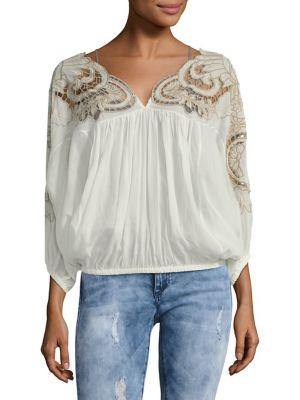 Free People Cutwork Dolman-sleeve Top