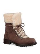 Ugg Fraser Shearling And Suede Combat Booties