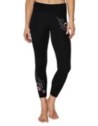 Betsey Johnson Performance Floral Embroidered Leggings
