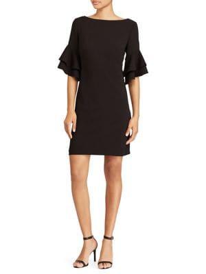 Lauren Ralph Lauren Ruffle-sleeve Crepe Sheath Dress