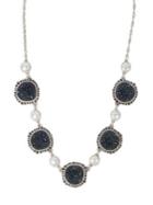 Lucky Brand Modern Opulence Faux-pearl & Druzy Statement Collar Necklace