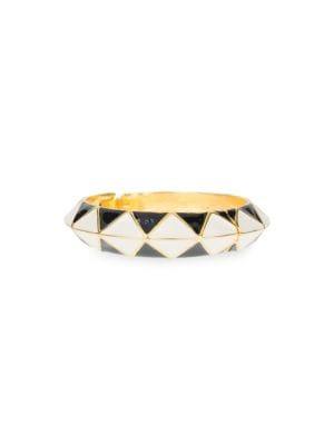 Kenneth Jay Lane Geo Enamel Hinge Bangle