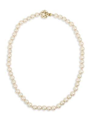 Miriam Haskell White Faux Pearl Strand Necklace