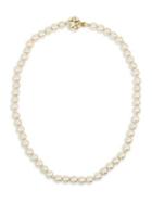 Miriam Haskell White Faux Pearl Strand Necklace
