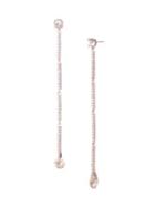 Givenchy Rose Goldtone & Crystal Pave Linear Earrings
