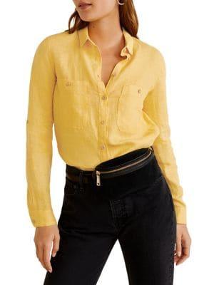 Mango Linen Pocket Shirt