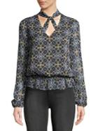 Highline Collective Printed Tie Neck Top