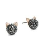 Karl Lagerfeld Crystal Choupette Cat Stud Earrings