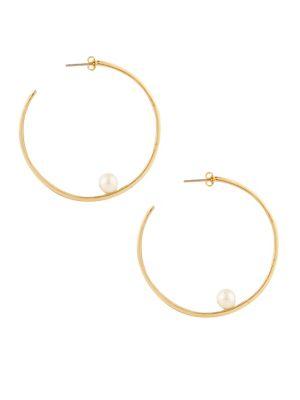Michelle Campbell Faux Pearl Hoop Earrings