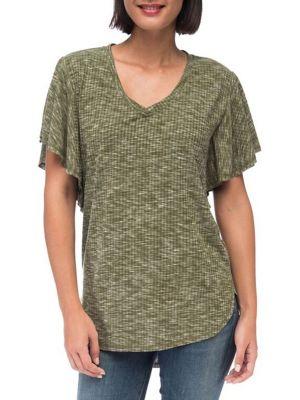 B Collection By Bobeau Mariee Flutter Sleeve Tee