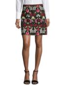 Michael Michael Kors Embroidered Floral A-line Skirt