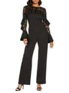 Quiz Lace Frill-sleeve Jumpsuit