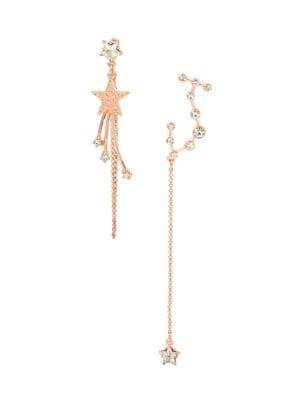 Betsey Johnson Rose Goldtone Constellation Chain Earrings
