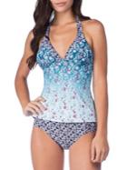 Lucky Brand Tile To Bloom Halter Tankini Swim Top