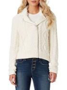 Jessica Simpson Vicky Fur-trimmed Cable Knit Sweater