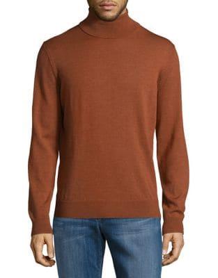 Black Brown Merino Wool Turtleneck