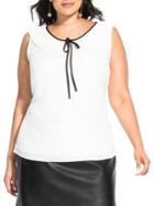 City Chic Plus Pleated Tie Blouse