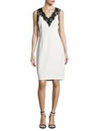 T Tahari Embroidered Lace Shift