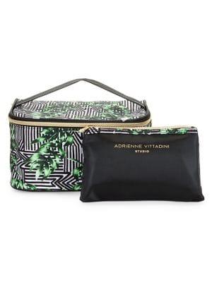Tri-coastal Design 2-piece Floral-stripe Cosmetic Bag Set
