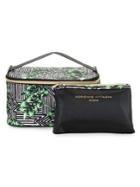 Tri-coastal Design 2-piece Floral-stripe Cosmetic Bag Set