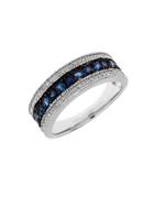 Lord & Taylor Sapphire, Diamond And 14k White Gold Ring