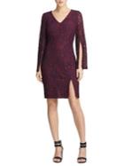 Donna Karan Lace Split-sleeve Sheath Dress