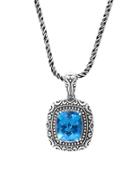 Effy Blue Topaz And Sterling Silver Pendant Necklace