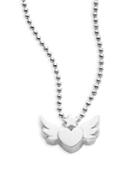 Alex Woo Sterling Silver Flying Heart Necklace