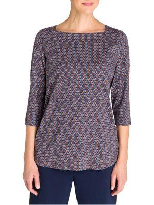 Olsen Rustic Luxury Geometric-print Top