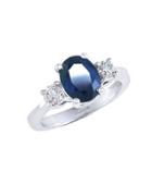 Effy Gemma Sapphire, Diamond And 14k White Gold Ring