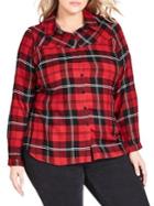 City Chic Plus Checkout Relaxed-fit Button-down Shirt