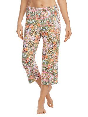 Ellen Tracy Cropped Damask Peg-leg Pants