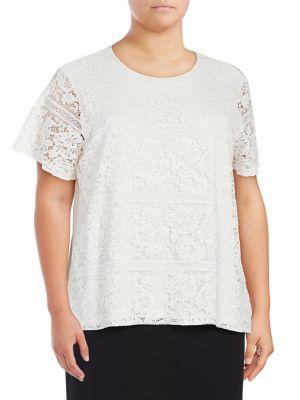 Calvin Klein Plus Lace Short-sleeve Top