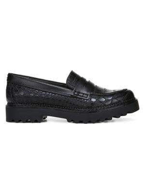 Circus By Sam Edelman Desmond Croc-embossed Platform Penny Loafers
