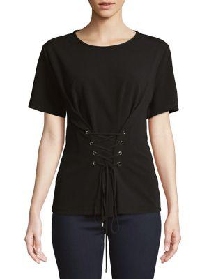 Ellen Tracy Front Lace-up Top