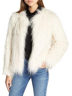 Sanctuary Studio Fifty Faux Fur Cropped Jacket