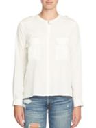 1.state Long Sleeve Patch Pocket Blouse